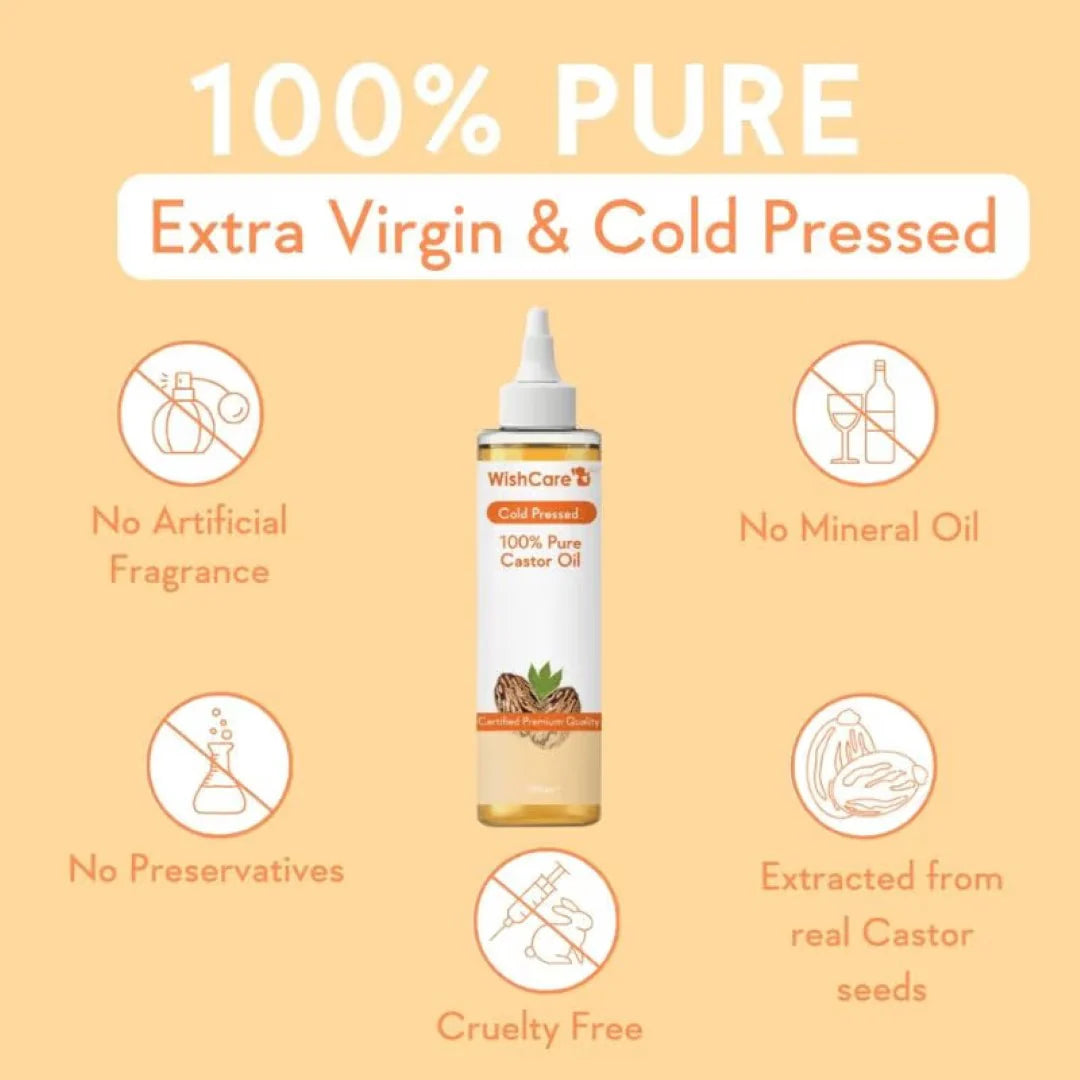 Wishcare 100% Pure Cold Pressed & Natural Hair & Skin Oil with Castor (200ml)