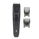 Vega Trimmer for Men with 90 Mins Runtime, Stainless Steel Blades & 40 Length Settings, 2 Comb Attachment, Cord and Cordless Use, Black, (Power Lite, VHTH-38)