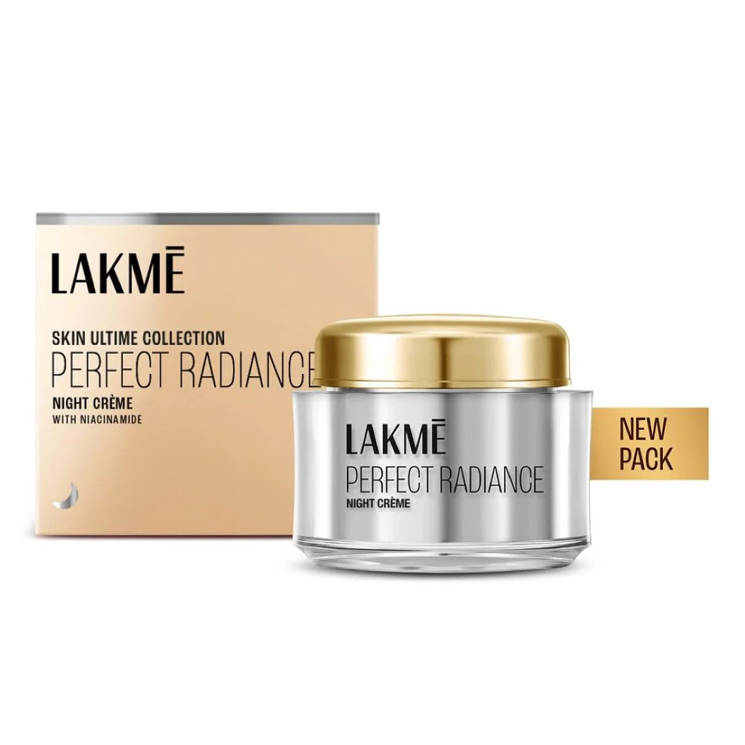 LAKMÉ Absolute Perfect Radiance Brightening Night Cream 50 g|| Daily Repair Face Moisturizer for Illuminated|| Glowing Skin -With Glycerin & Niacinamide