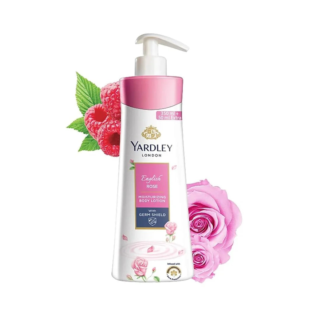 Yardley London English Rose Moisturising Hand & Body Lotion, 350ml+50ml