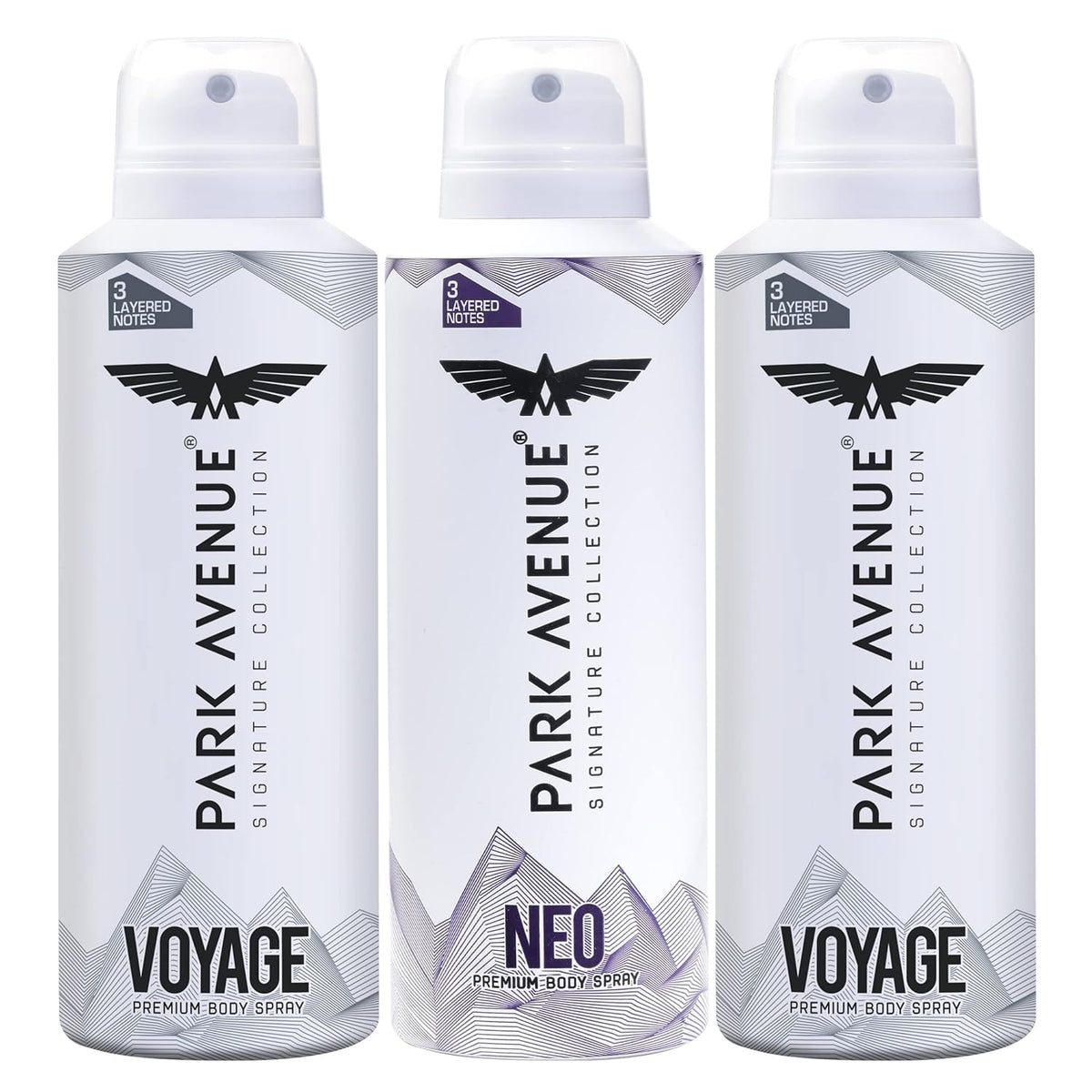 Park Avenue Men Signature Collection Set of 2 Voyage & 1 Neo Perfume Sprays ( Pack of 3)