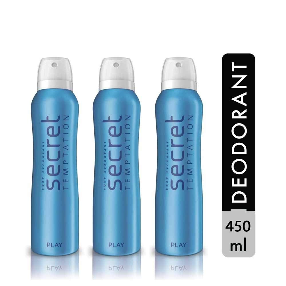 Secret Temptation Play Long Lasting Deodorant for Women, Pack of 2 (150ml each)