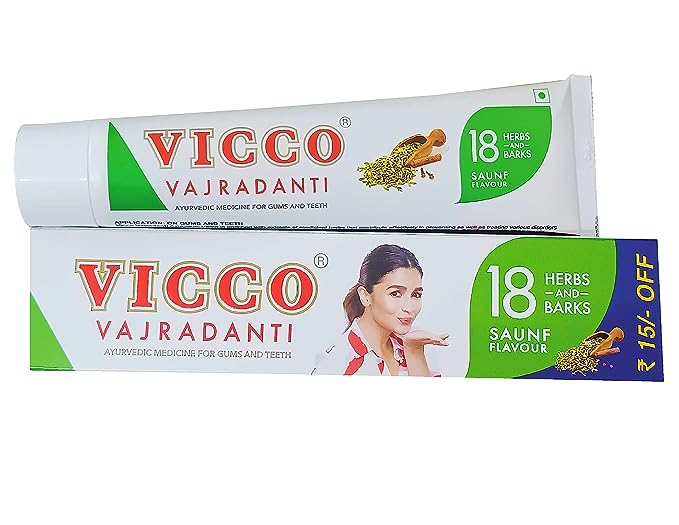 Vicco vajradanti paste saunf flovour 80g- by JV (Pack of 3)