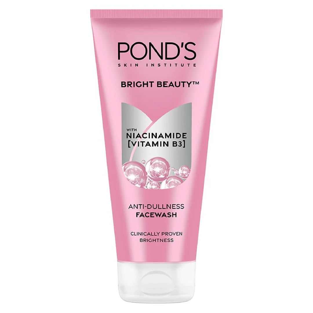 POND's Bright Beauty Anti-Dullness & Brightening Facewash With Niacinamide | For Glass-Skin Like Shine And With 4X Visibly Brighter Skin, 200Gm