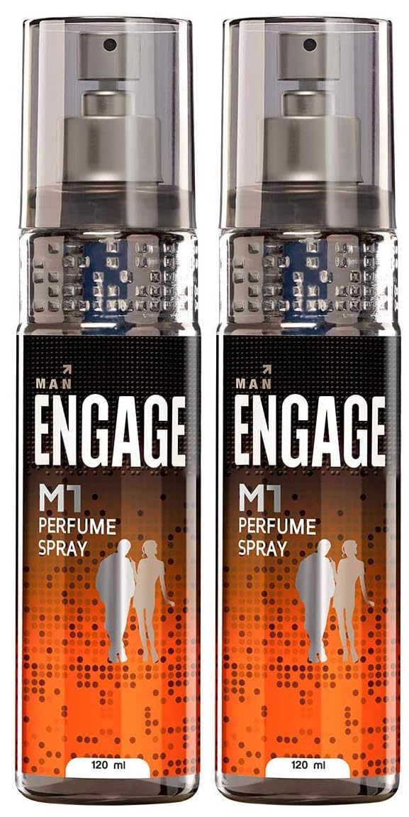 Engage M1 Perfume Spray For Men, Citrus and Woody, Skin Friendly, 120ml (Pack of 2)