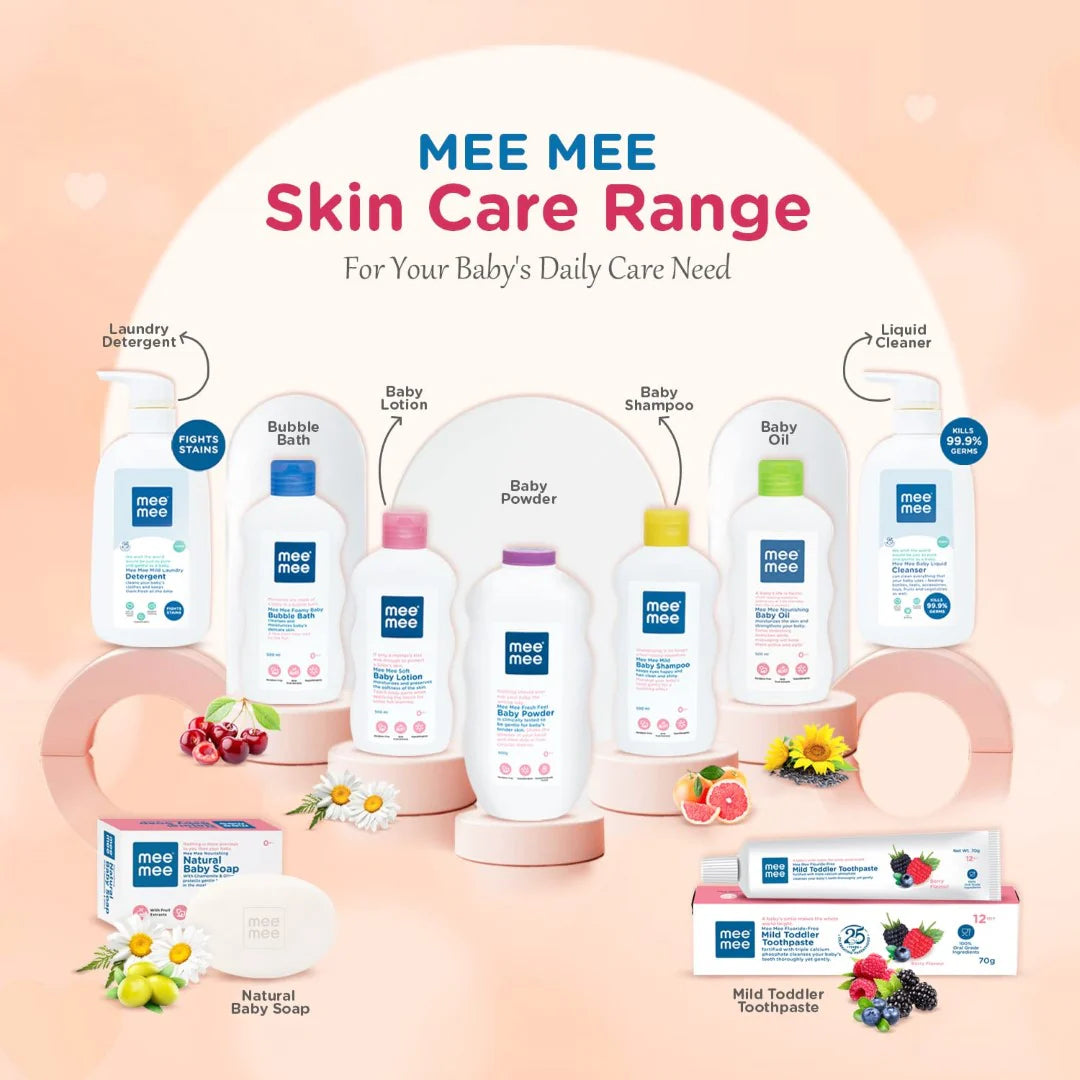 Mee Mee Baby Soap 75g, Pack of 3 (Buy 2, Get 1 Free) | Nurturing Bathing Bar with Natural Shea & Cocoa Butter | For Baby's Sensitive Skin | Paraben Free | Dermatologist-Approved for Gentle Skin Care