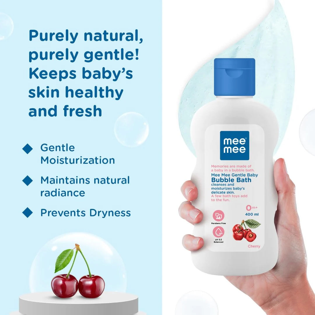 Mee Mee Gentle Baby Bubble Bath Liquid (With Cherry Extracts- 400 ml)