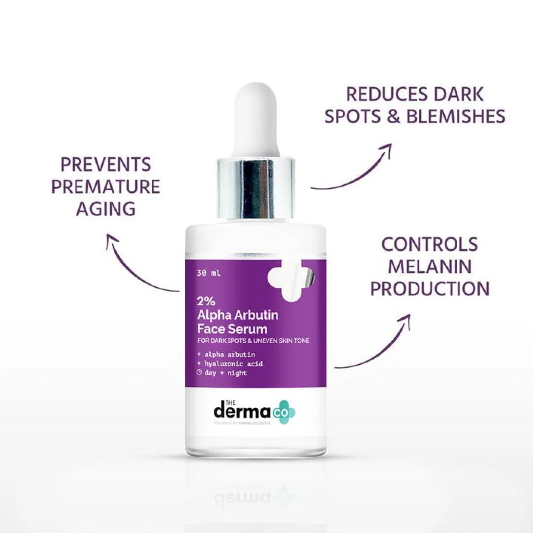 The Derma Co 2% Alpha Arbutin Face Serum - 30ml Treats Dark Spots