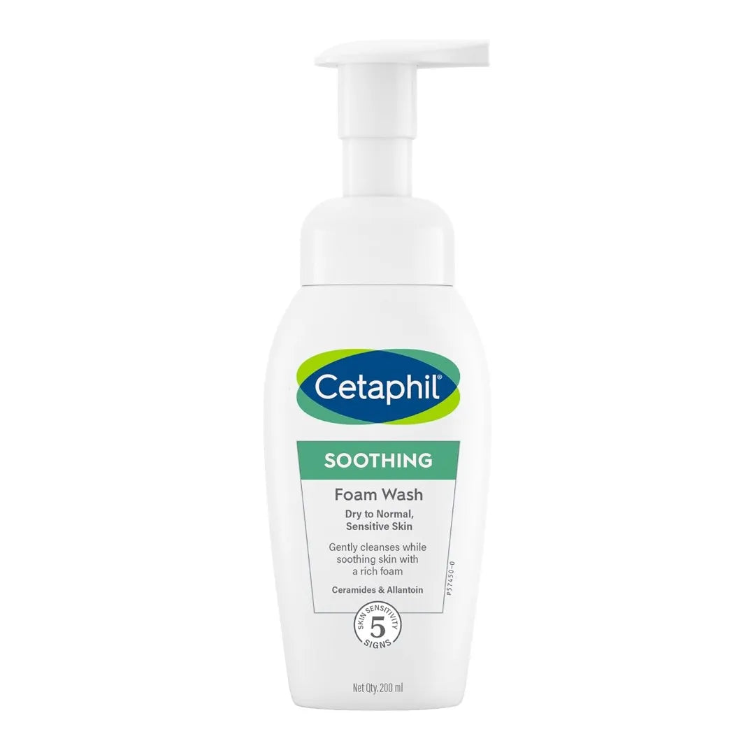 Cetaphil Soothing Foam Face Wash 200ml | Foaming Cleanser With Triple Ceramides for Sensitive Skin| Paraben, Sulphate & Allergen Free