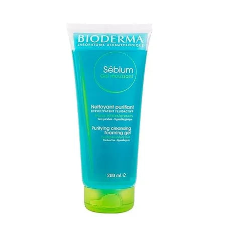 Bioderma Sebium Gel Moussant Purifying Cleansing Foaming Gel Combination To Oily Skin, 200ml