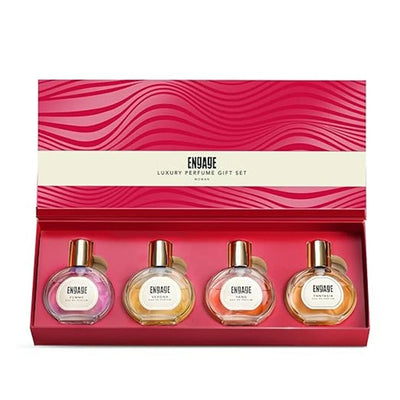 Engage Luxury Perfume Gift Set Pack for Women, Travel Sized, Assorted Pack, Ideal Mother’s Day Gift, 100ml (25ml X 4)