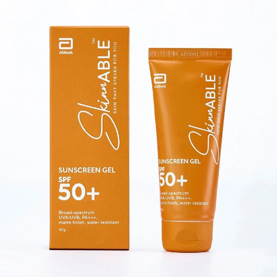 Skinnable Sunscreen Gel SPF 50+, 50 g | Abbott’s Skincare  Non Comedogenic | Paraben Free |For Women & Men