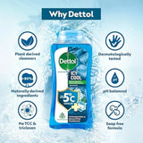 Dettol Body Wash and Shower Gel for Women and Men, Cool - 250ml | Soap-Free Bodywash | 12h Odour Protection