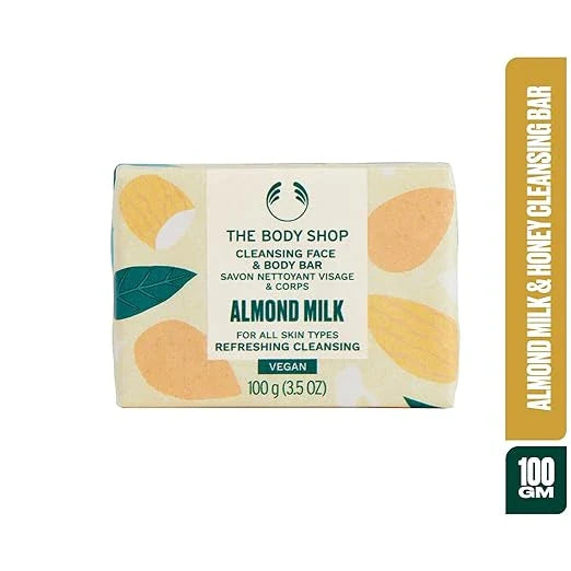 The Body Shop Almond Milk & Honey Cleansing Bar, 100 G