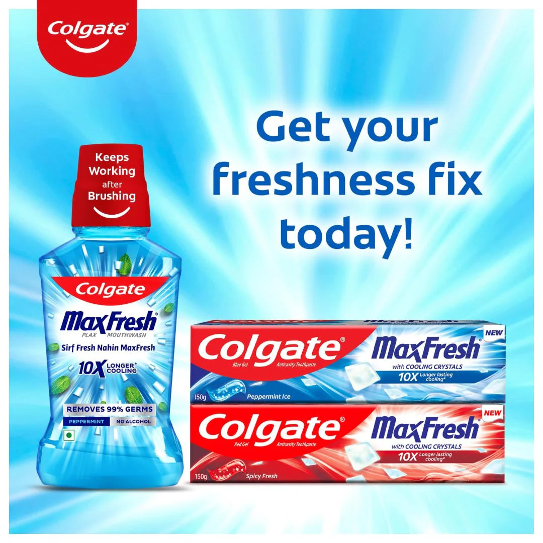 Colgate MaxFresh Toothpaste, Blue Gel Paste with Menthol