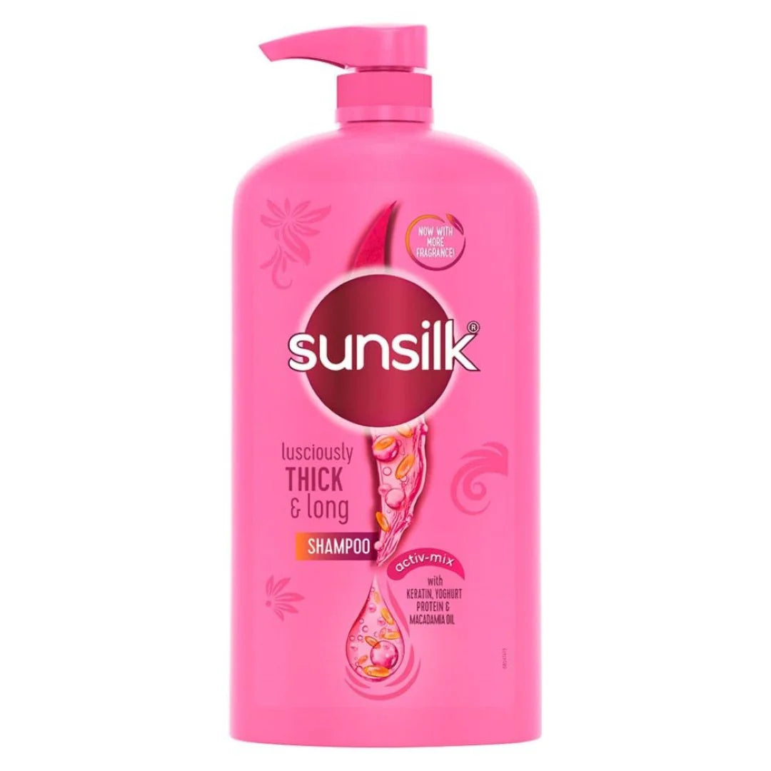 Sunsilk Lusciously Thick & Long Shampoo 1 L|| With Keratin|| Yoghut Protein and Macadamia Oil - Thickening Shampoo for Fuller Hair