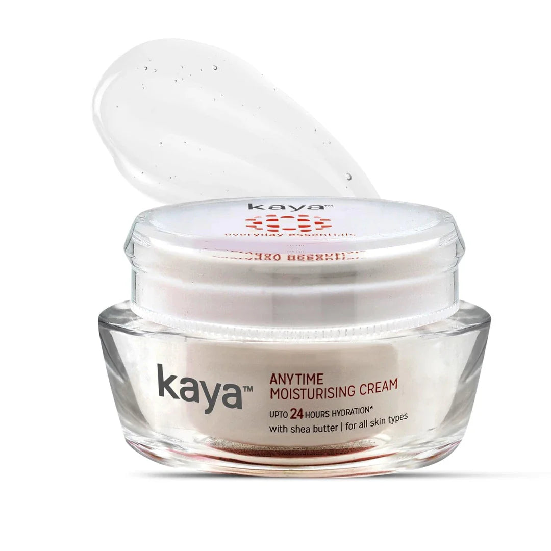 Kaya Anytime Daily Use Lightweight 24 Hours Hydration Moisturising Cream Enriched with Shea Butter for All Skin Types (50ml)