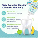 Chicco Toothpaste, Applebanana Flavour for 6m to 6Y Baby, Fluoride-Free, Preservative-Free,Cavity Protection (50 Millilitre)