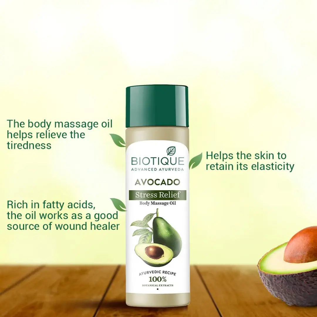 Biotique Avocado Stress Relief Body Massage Oil (200ml)