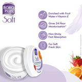 BoroPlus Soft Light Moisturising Cream | Light & Non-sticky | Provides 24 hour moisturisation|Ayurvedic Cream for all seasons |Hand Cream, Body Cream & Face Cream | Vitamin E  (200ml)