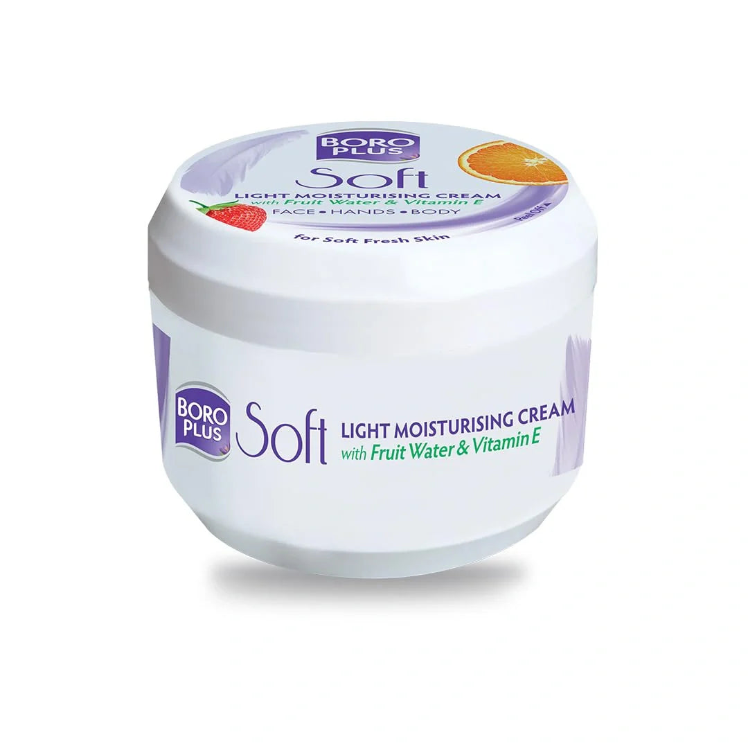 BoroPlus Soft Light Moisturising Cream | Light & Non-sticky | Provides 24 hour moisturisation|Ayurvedic Cream for all seasons |Hand Cream, Body Cream & Face Cream | Vitamin E  (200ml)