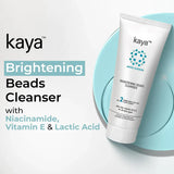 Kaya Clinic Brightening Beads Cleanser with AHA, Niacinamide, Vitamin E, Daily Use Exfoliating & Brightening Face Wash, Hydrating Cleanser for All Skin Types, 100ml