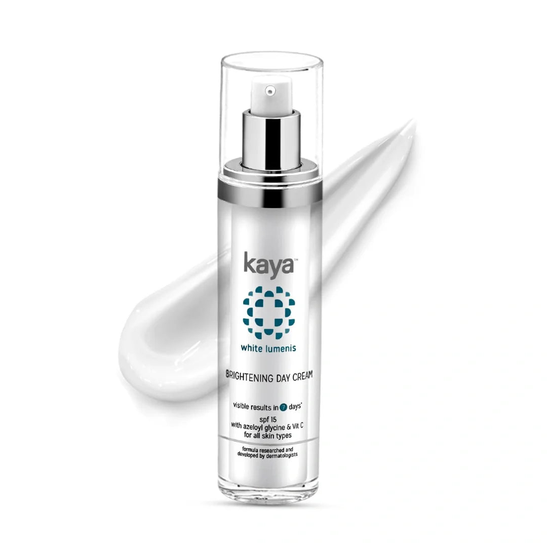 Kaya Clinic Brightening Day Cream, 50ml with Vitamin C & Azelaic Acid, Daily Use Moisturizer, SPF15, Lightweight for All Skin Types