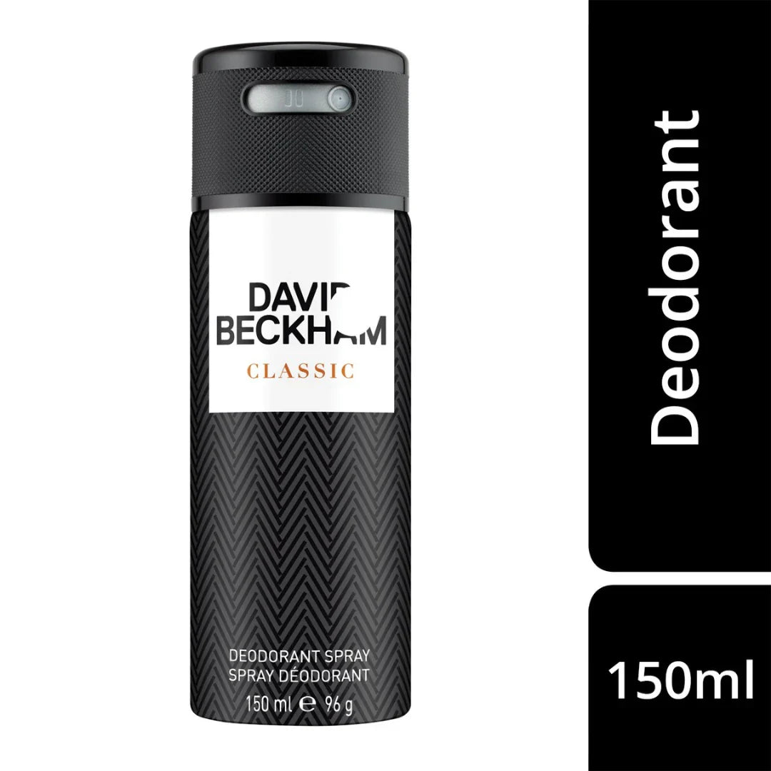 David Beckham Classic Deodorant Spray (New) 150ml, (Model: Skin Care Products, Clear, Male)