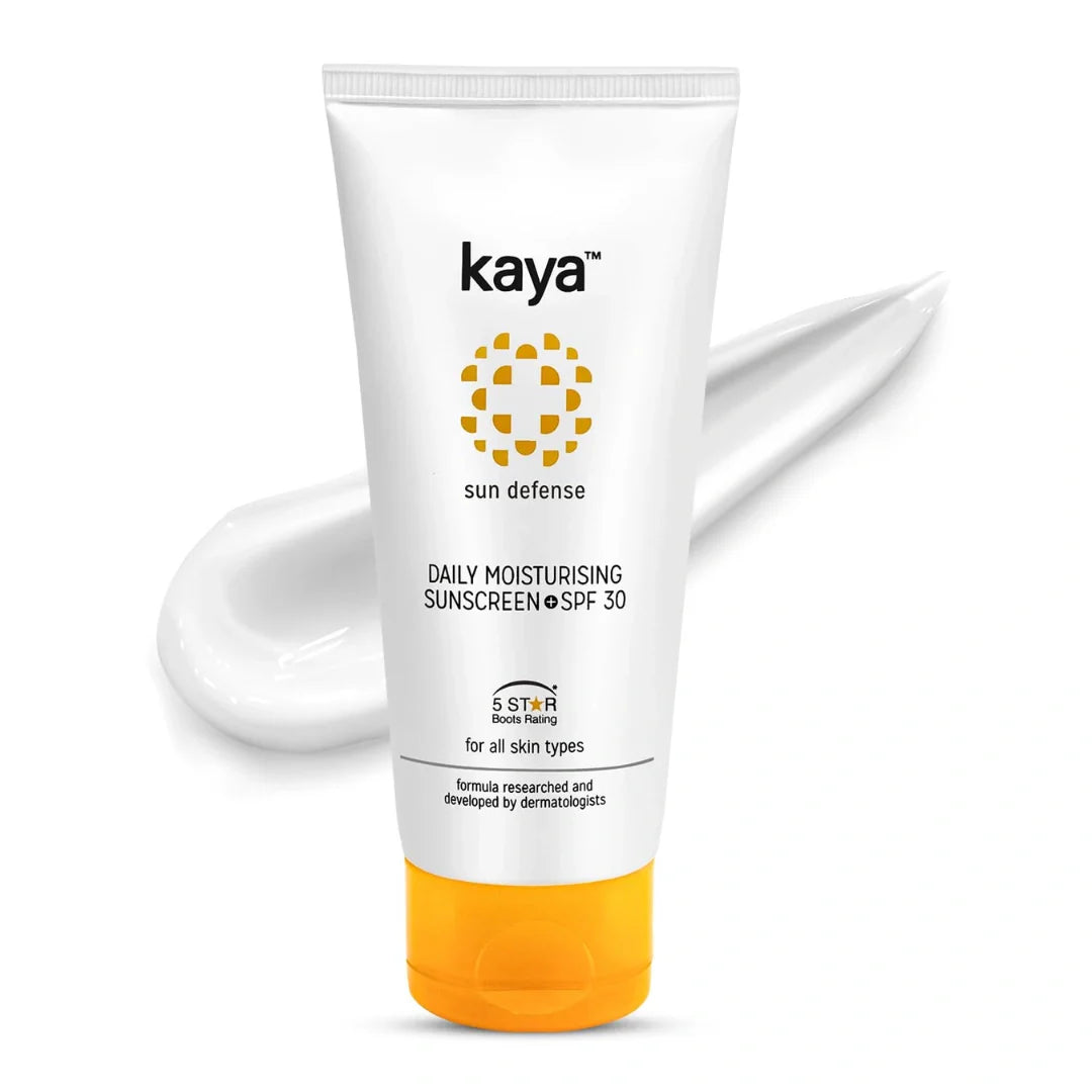 Kaya Clinic Daily Moisturizing Sunscreen Cream SPF30 | 5 Star Boots Rating | UV Protection | Hydrates Skin | Lightweight | Non Sticky | For All Skin Types (75ml)