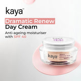 Kaya Clinic Dramatic Renew Day Cream, 50g Anti-Ageing Day Cream, Reduces Fine Lines, Wrinkles & Age Spots, Stimulates Collagen Production for All Skin Types