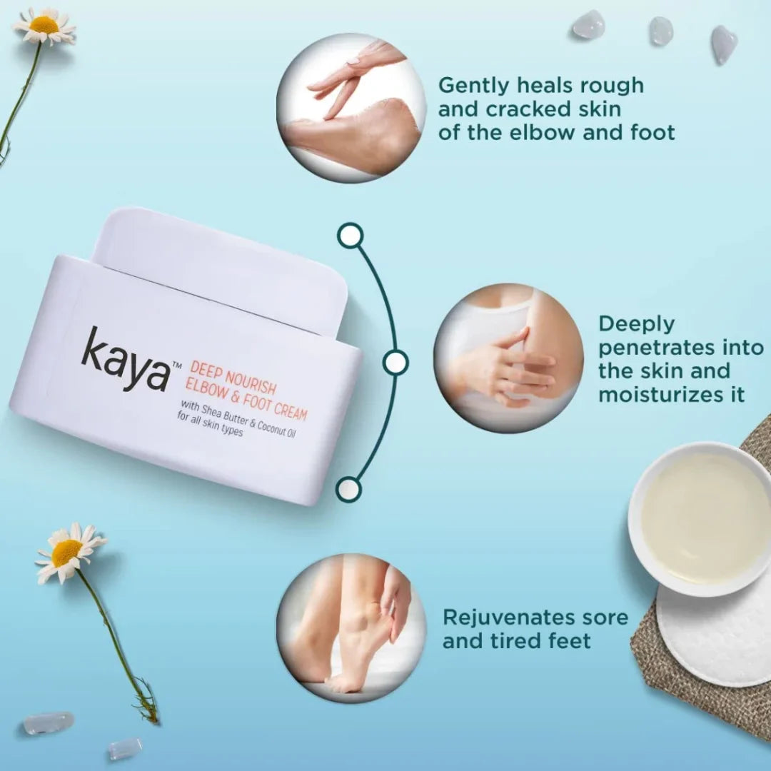 Kaya Clinic Deep Nourish Elbow & Foot Cream with Shea Butter & Coconut Oil for Cracked Heels and for All Skin Types (50ml)