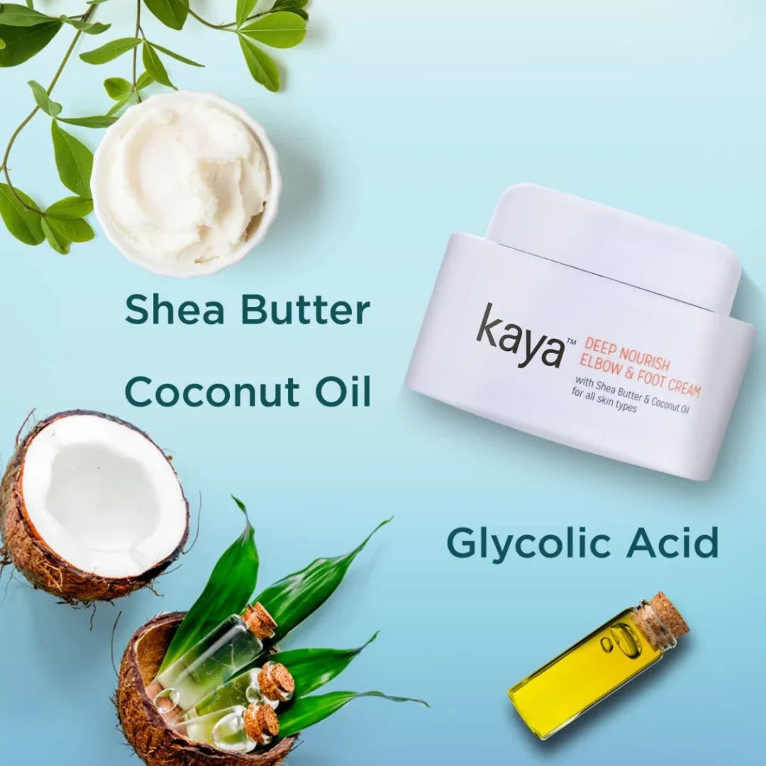 Kaya Clinic Deep Nourish Elbow & Foot Cream with Shea Butter & Coconut Oil for Cracked Heels and for All Skin Types (50ml)