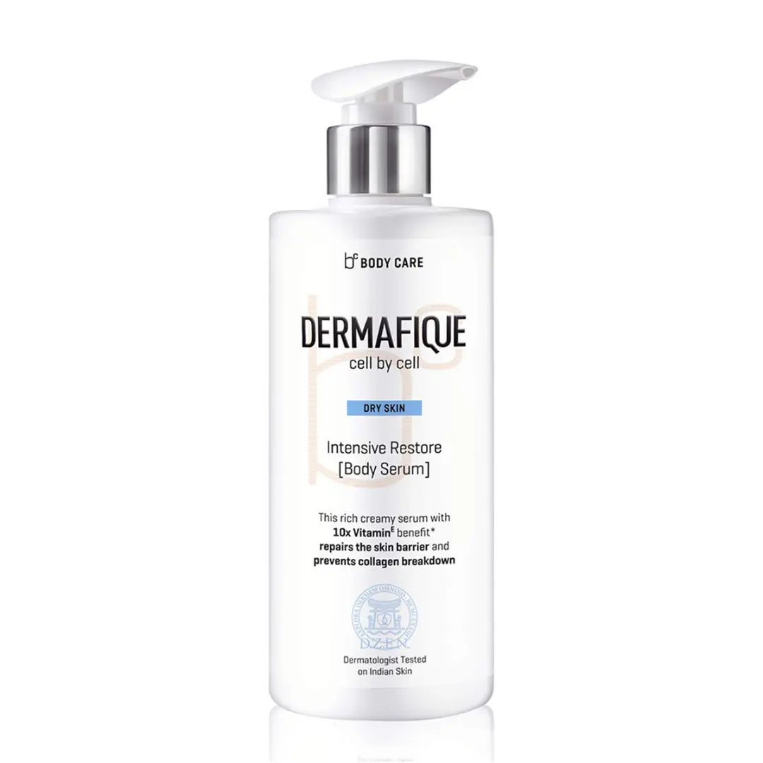 Dermafique Intensive Restore Body Lotion Serum with Vitamin E – 300ml, Body Lotion for Dry Skin, with 10x Vitamin E Benefits & Deep Hydration, Moisturizer for Body | Dermatologist Tested