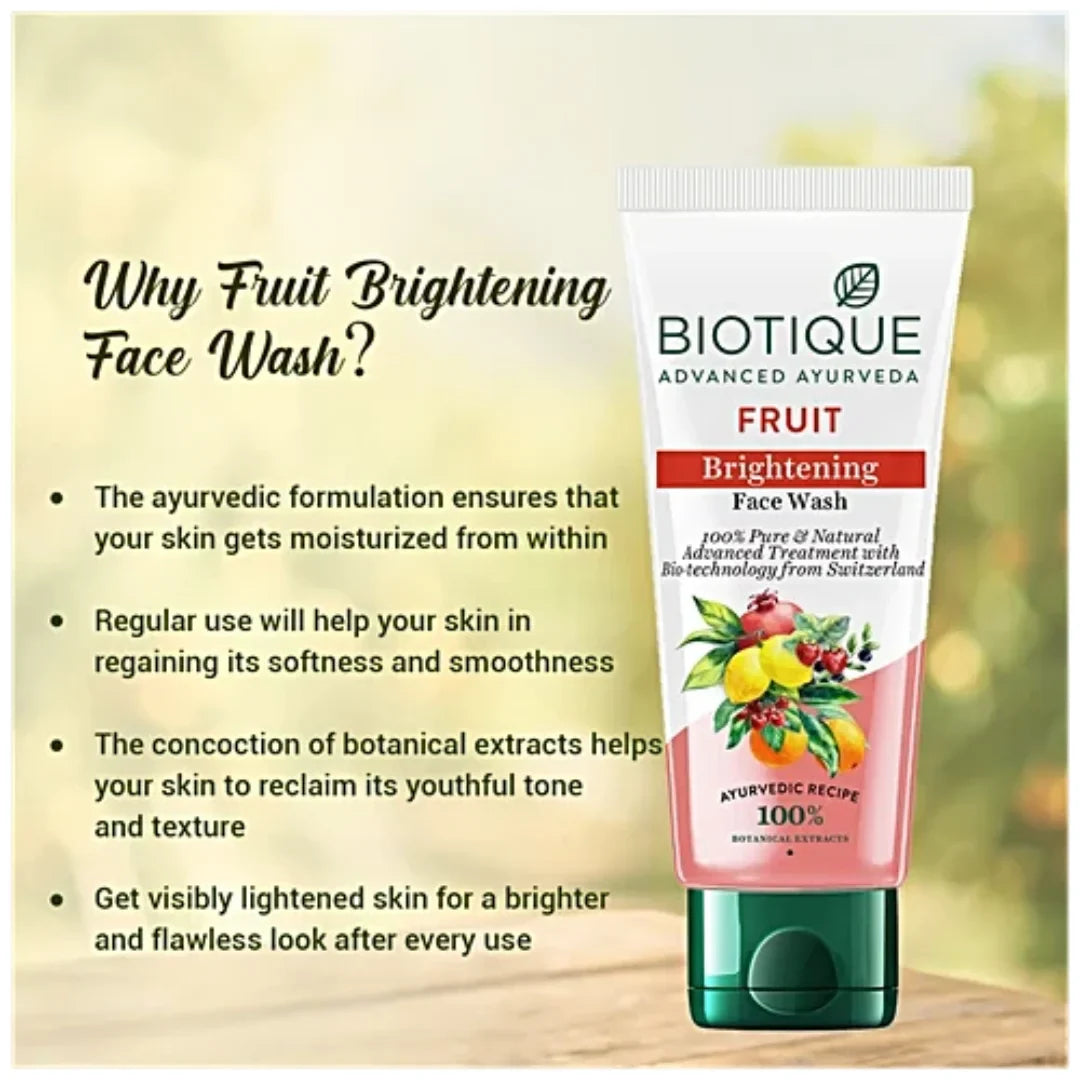 Biotique Fruit Brightening Face Wash Advanced Treatment 100% Pure & Natural (150ml)