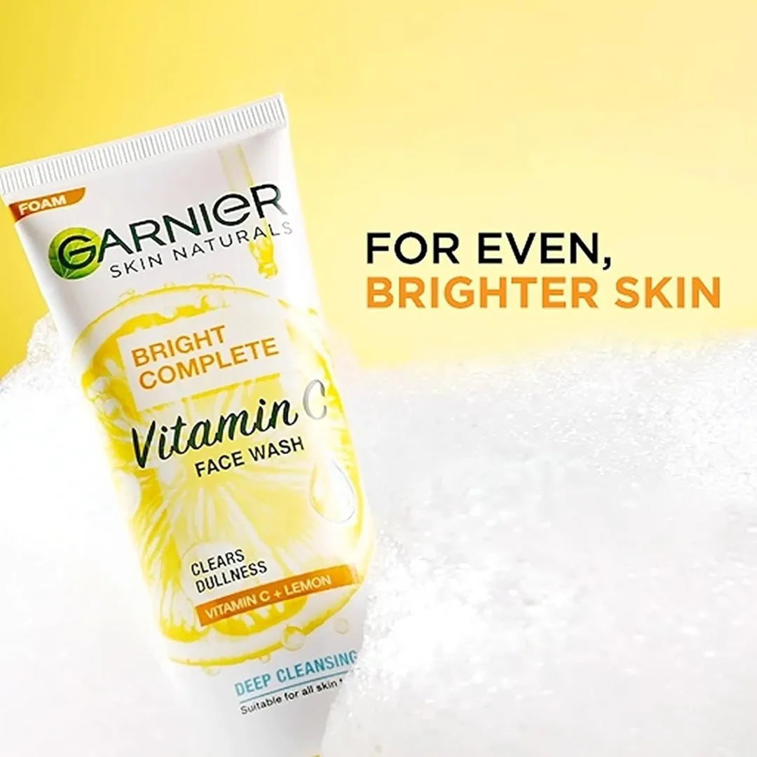 Garnier Skin Naturals Bright Complete Vitamin C + Lemon Foam Face Wash 50g (Tube)