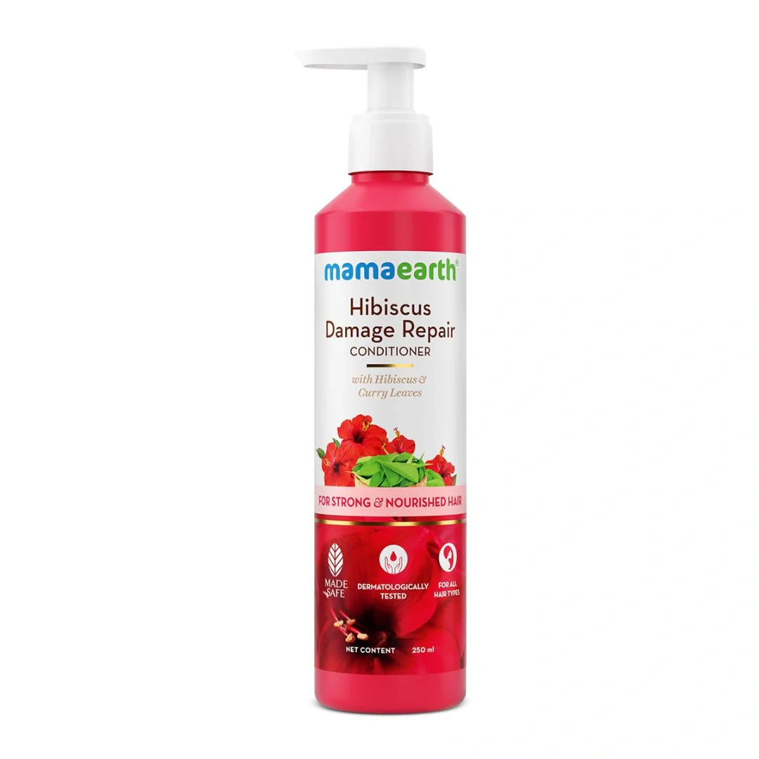 Mamaearth Hibiscus Damage Repair Conditioner With Hibiscus & Curry Leaves For Strong & Nourished Hair (250ml)