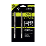 Jaquline USA OneStroke Super Black Kajal Twin Pack | Glides Smoothly | Waterproof | Smudge-proof | Black | Long Lasting | Infused with Sunflower Seed Oil | Vitamin-E | (0.30g+0.30g)