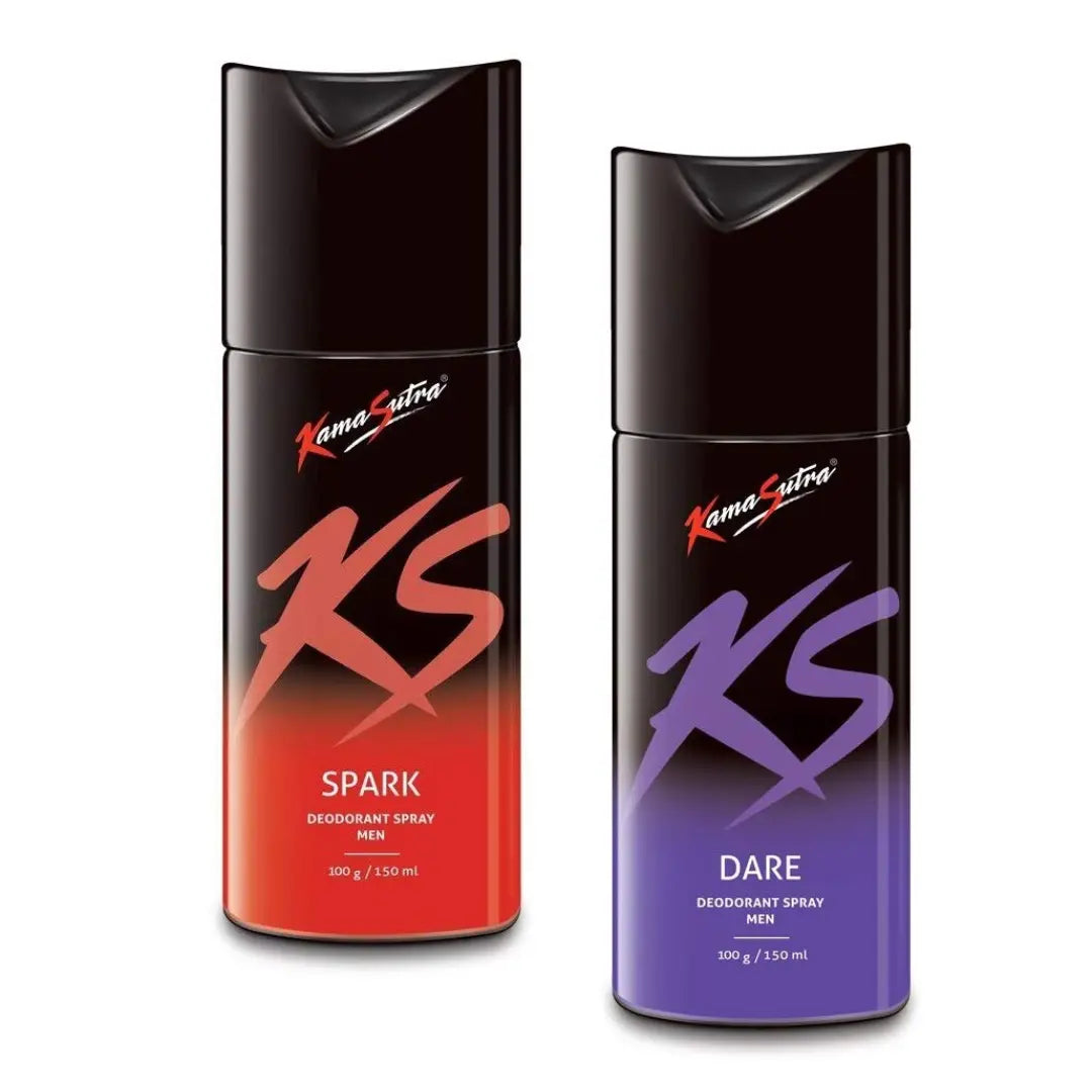 Kama Sutra Deodorant Body Spray for Men-150 ml (Spark-Dare) Pack of 2