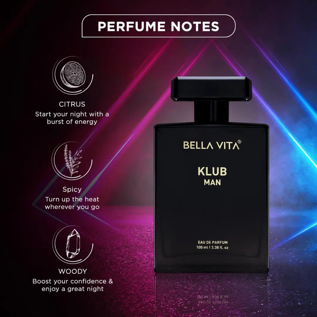 Bella Vita Luxury Klub Men Eau De Parfum Liquid Perfume With Lemon, Rose And Vanilla (100ml)