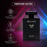 Bella Vita Luxury Klub Men Eau De Parfum Liquid Perfume With Lemon, Rose And Vanilla (100ml)