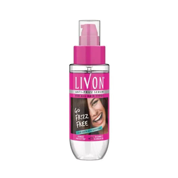 Livon Hair Serum For Women | All Hair Types | Smooth, Frizz-Free & Glossy Hair | With Argan Oil & Vitamin E | 200 ml