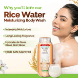 Mamaearth Rice Water Moisturizing Body Wash with Rice Water & Hydrating Lily Scent for Dewy Glass Skin - 275 ml | Intensely Moisturizes |Long Lasting Fragrance |Deeply Cleanses |Gentle |All Skin Types