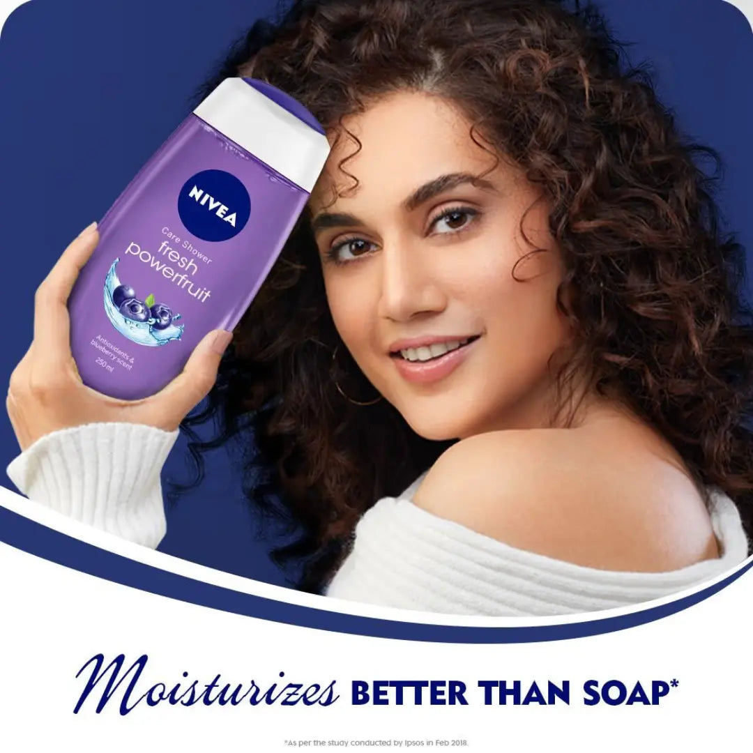 NIVEA Powerfruit & care oil Body wash for long-lasting freshness (250 ml)