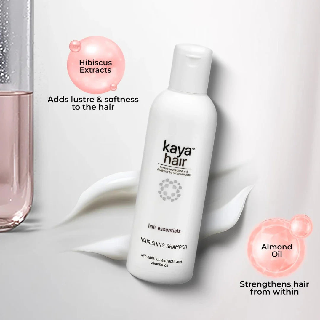 Kaya Clinic Hair Nourishing Shampoo, 200ml Contains Hibiscus Extracts & Almond Oil, Reduces Hair Breakage, Softer Hair