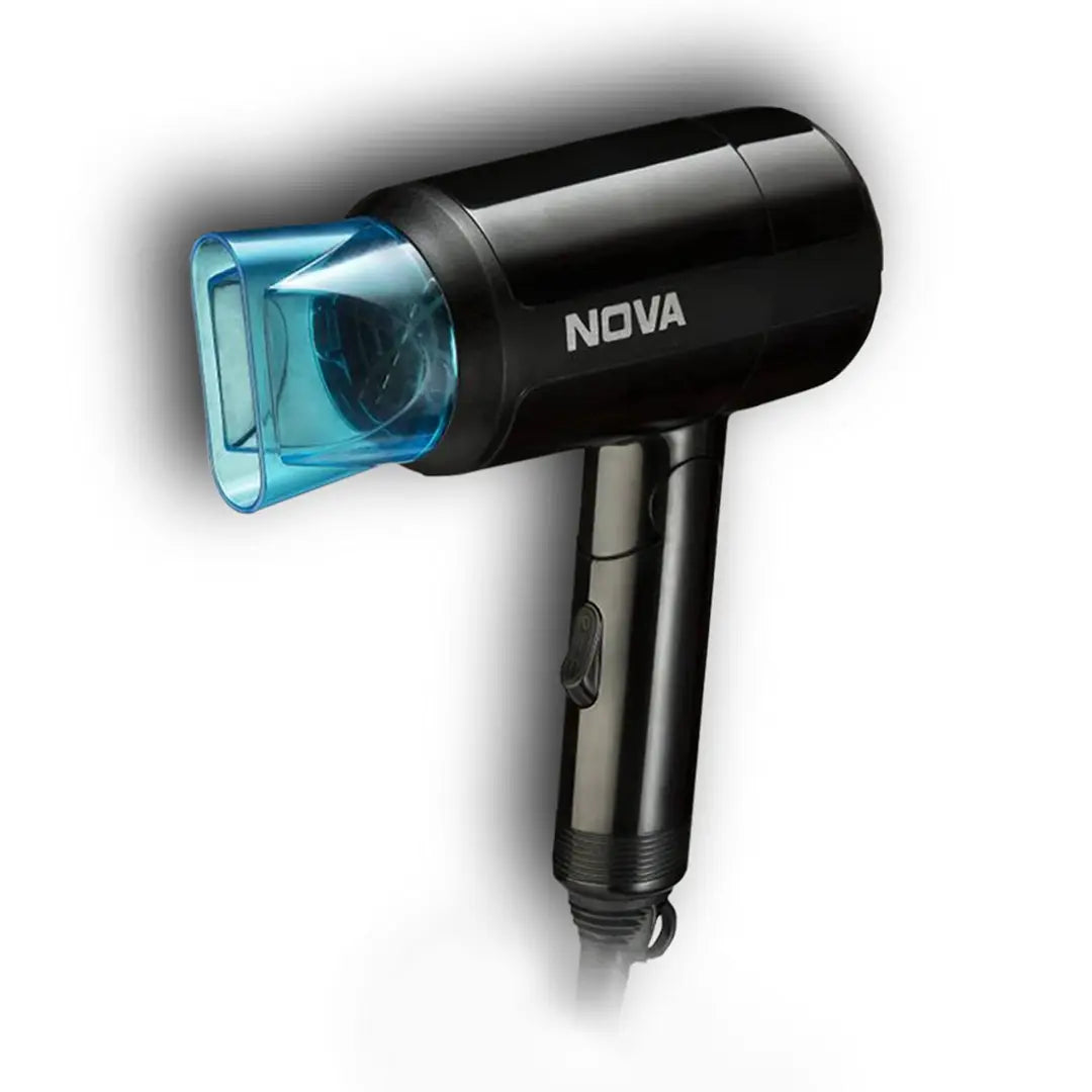 NOVA  NHP 8105 Silky Shine Hot & Cold Foldable 1200W Hair Dryer - Black & Blue