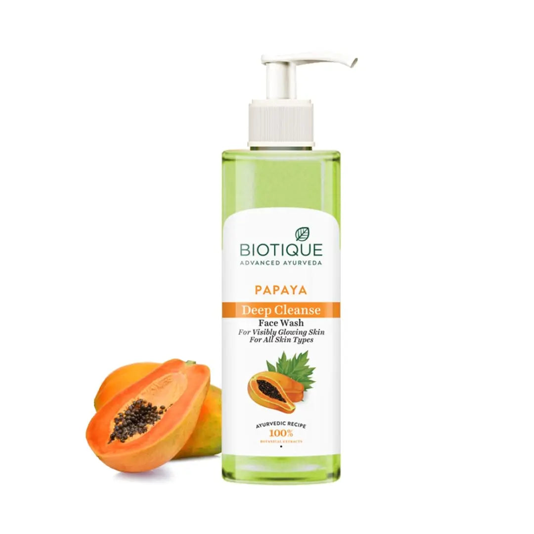 Biotique Papaya Deep Cleanse Face Wash | Gentle Exfoliation | Visibly Glowing Skin | | Suitable for All Skin Types | 200ml