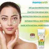 Mamaearth Ultra Light Indian Sunscreen SPF50 PA+++ (80g)