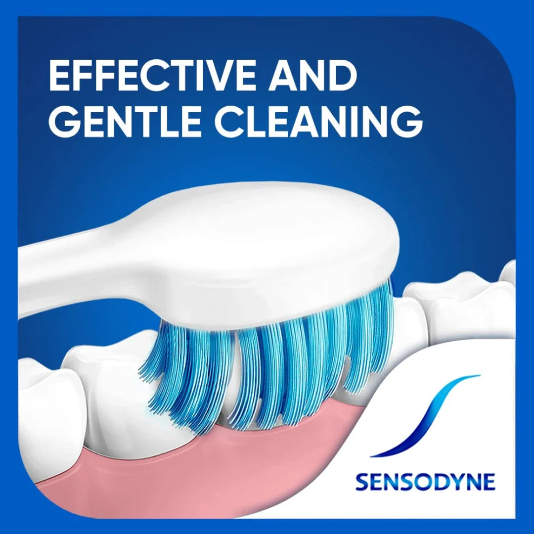 Sensodyne Toothbrush: Sensitive tooth brush with soft rounded bristles for adults, 3 pieces (Manual,Multicolor,Buy 2 Get 1 free)