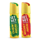 Set Wet Charm Avatar & Mischief Avatar Deodorant For Men - 150ml (Pack of 2)