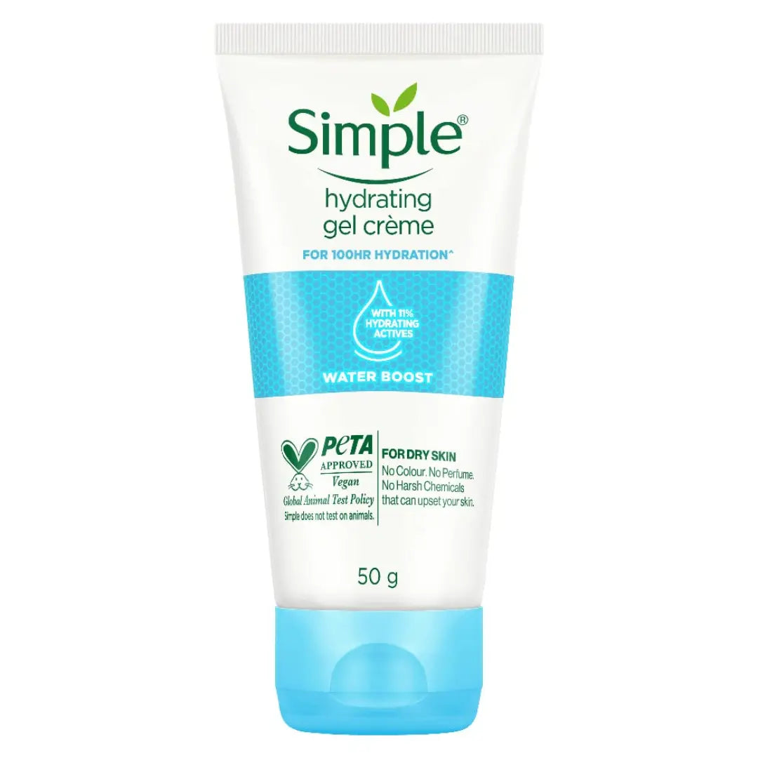 Simple Water Boost Hydrating Gel Creme 50g | For 100 HR Hydration | For Normal to Dry Skin | With Pentavitin & 11% Hydrating Actives